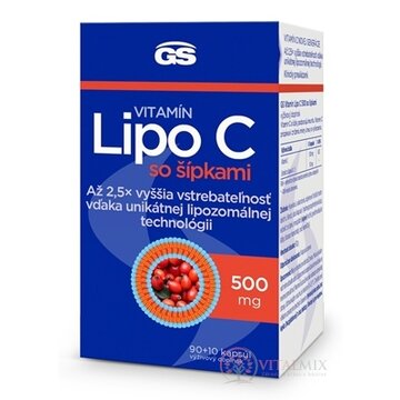 GS Vitamín Lipo C 500 mg so šípkami cps 90+10 (100 ks) obrázok