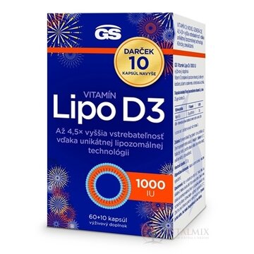 GS Vitamín Lipo D3 1000 IU Darček cps 60+10 navyše (70 ks) obrázok