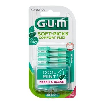 GUM Soft-Picks Comfort Flex Mint gumové medzizubné kefky, s mätou, Medium 1x40 ks obrázok