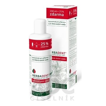 HERBADENT Bylinná ústna voda koncentrát 200 + 50 ml zadarmo (250 ml) obrázok