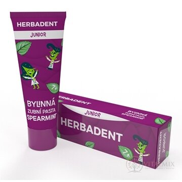 HERBADENT JUNIOR Bylinná zubná pasta SPEARMINT 1x75 g obrázok