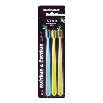 HERBADENT STAR svietiace zubné kefky pre deti, blister 1x3 ks obrázok