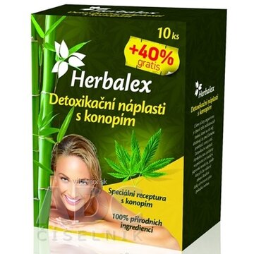 Herbalex Detoxikačné náplasti s konopou 10 ks + 40% gratis (14 ks) obrázok