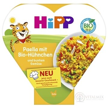 HiPP BIO Paella so zeleninou a kuracím mäsom Neu zeleninovo-mäsový príkrm v miske (od 1. roka)(inov. 2025) 1x250 g obrázok