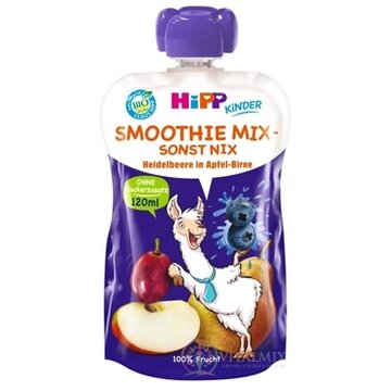 HiPP BIO Smoothie MIX Jablko Hruška Čučoriedky kapsička (od 1.roku) ovocný príkrm 1x120 ml obrázok