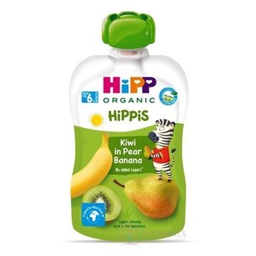 HiPP HiPPis 100% Ovocie Hruška Banán Kiwi kapsička (od 6. mesiaca) ovocný príkrm 1x100 g obrázok
