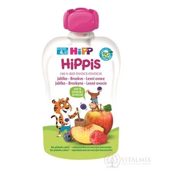 HiPP HiPPis 100% Ovocie Jablko Brosk. Lesné plody kapsička (od ukonč. 4. mesiaca) ovocný príkrm 1x100 g obrázok