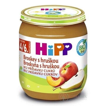 HiPP Príkrm BIO Broskyňa s hruškou ovocný (od ukonč. 4.-6. mesiaca) 1x125 g obrázok