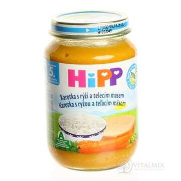 HiPP Príkrm BIO Mrkva s ryžou a teľacím mäsom (od ukonč. 4./6. mesiaca) 1x190 g obrázok
