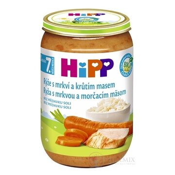 HiPP Prikrm BIO Ryža s mrkvou a morčacím mäsom nová receptúra 2017 (od ukonč.7. mesiaca) 1x220 g obrázok