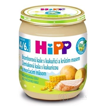 HiPP Príkrm BIO Zemiaky s kukuricou a morč.mäsom (od ukonč. 4./6. mesiaca) 1x125 g obrázok