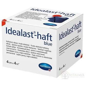 Idealast-haft color blue obväz, trvalo elastický kohézny, modrý (4 cm x 4 m) 1x1 ks obrázok