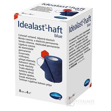 Idealast-haft color blue obväz, trvalo elastický kohézny, modrý (8 cm x 4 m) 1x1 ks obrázok