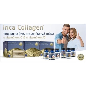 Inca Collagen Trojmesačná kolagénová kúra+vit.C&D Collagen prášok 3x30 vreciek + Vit.D3 3x30 cps + Vit.C 3x30 tbl, 1x1 set obrázok