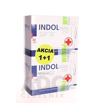 INDOL MAN 250 AKCIA cps (pre mužov) 120+60 zadarmo (180 ks), 1x1 set obrázok