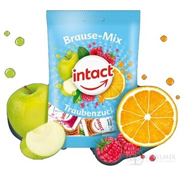 INTACT HROZNOVÝ CUKOR Brause Mix šumivé pastilky (vrecko), s vitamínom C, 1x75 g obrázok