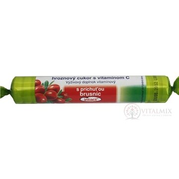 INTACT HROZNOVÝ CUKOR s vitamínom C s príchuťou brusníc (pastilky v rolke) 1x40g obrázok