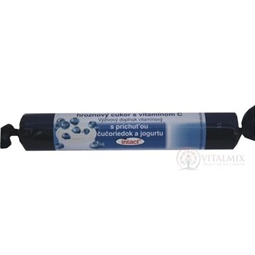 INTACT HROZNOVÝ CUKOR s vitamínom C s príchuťou čučoriedok a jogurtu (pastilky v rolke) 1x40g obrázok