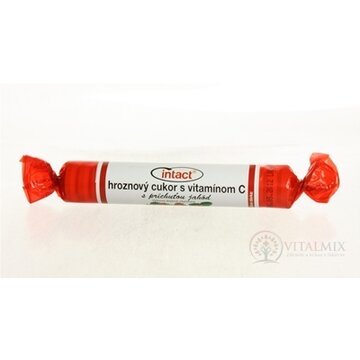 INTACT HROZNOVÝ CUKOR s vitamínom C s príchuťou jahody (pastilky v rolke) 1x40g obrázok