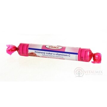 INTACT HROZNOVÝ CUKOR s vitamínom C s príchuťou maliny (pastilky v rolke) 1x40g obrázok