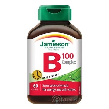JAMIESON B-KOMPLEX 100 mg S POSTUPNÝM UVOĽŇOVANÍM tbl 1x60 ks obrázok
