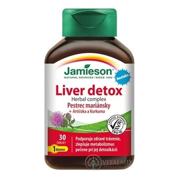 JAMIESON PESTREC MARIÁNSKY LIVER DETOX tbl bylinný komplex s artičokou a kurkumou 1x30 ks obrázok