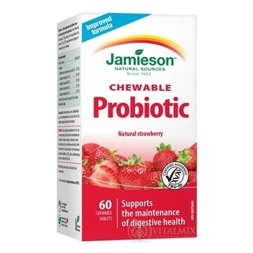 JAMIESON PROBIOTIC TABLETY NA CMÚĽANIE s jahodovou príchuťou 1x60 ks obrázok