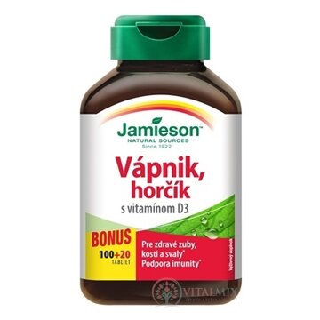 JAMIESON VÁPNIK, HORČÍK S VITAMÍNOM D3 tbl 100+20 zadarmo (120 ks) obrázok