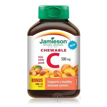 JAMIESON VITAMÍN C 500 mg broskyňa tbl na cmúľanie, 100+20 zadarmo (120 ks) obrázok