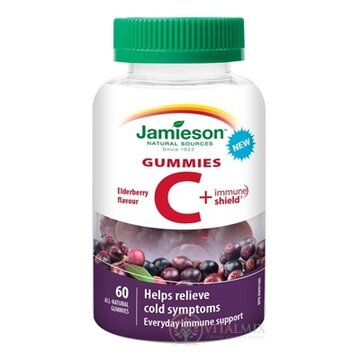 JAMIESON VITAMÍN C + IMMUNE SHIELD GUMMIES pastilky s príchuťou bazy 1x60 ks obrázok