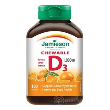 JAMIESON VITAMÍN D3 1000 IU POMARANČ tbl na cmúľanie 1x100 ks obrázok