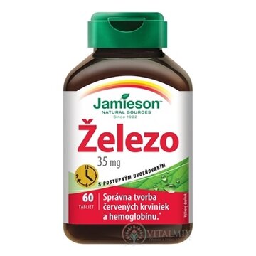 JAMIESON ŽELEZO 35 mg S POSTUPNÝM UVOĽŇOVANÍM tbl 1x60 ks obrázok