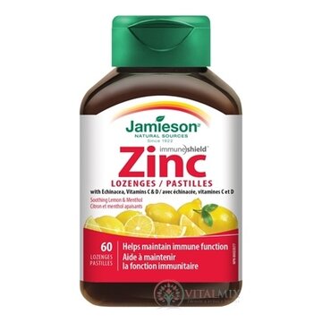 JAMIESON ZINOK LOZENGES S VITAMÍNMI C a D3 pastilky s príchuťou citróna 1x60 ks obrázok