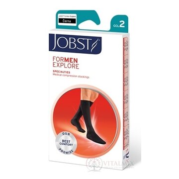 JOBST for Men EXPLORE kompresívne lýtkové pančuchy II.KT, so zatvorenou špičkou, čierne, veľ. V., 1x1 pár obrázok