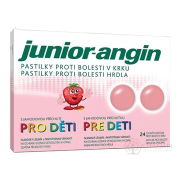 Junior-angin pastilky pre deti s jahodovou príchuťou 1x24 ks obrázok