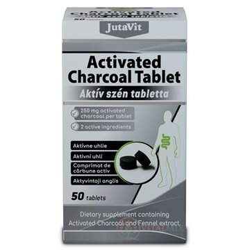 JutaVit Aktívne uhlie 250 mg tbl 1x50 ks obrázok