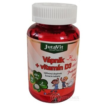 JutaVit Vápnik + vitamín D3 Kids žuvacie tablety 1x30 ks obrázok