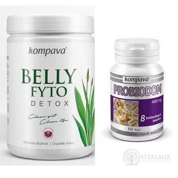 kompava BELLY FYTO DETOX prášok 400 g + Probiodom cps 60, 1x1 set obrázok