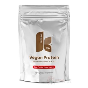 kompava VEGAN PROTEIN prášok, 100% rastlinný proteín, čokoláda a pomaranč, 1x525 g obrázok