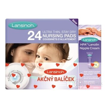 LANSINOH CombiPack HPA lanolín 40 ml krém + vložky do podprsenky 24ks, 1x1 set obrázok