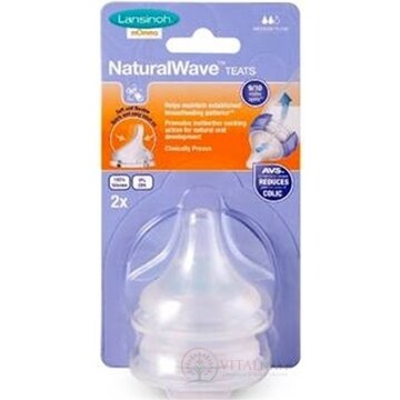 LANSINOH NaturalWaveTM cumeľ S silikónový, pomalý prietok (SF) 1x2 ks obrázok