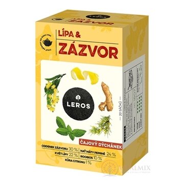 LEROS ČAJOVÁ CHVÍĽKA LIPA & ZÁZVOR bylinný čaj aromatizovaný, nálevové vrecká 20x2 g (40 g) obrázok