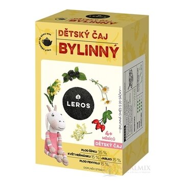 LEROS DETSKÝ ČAJ BYLINNÝ nálevové vrecká (od 4+ mesiacov) (inov. 2021) 20x1,8 g (36 g) obrázok