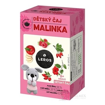 LEROS DETSKÝ ČAJ MALINKA nálevové vrecká (od 6+ mesiacov) (inov. 2021) 20x2 g (40 g) obrázok