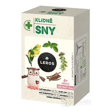 LEROS DETSKÝ ČAJ POKOJNÉ SNY nálevové vrecká (od 6+ mesiacov) (inov. 2021) 20x1,5 g (30 g) obrázok