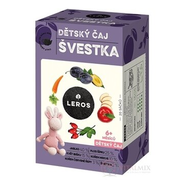 LEROS DETSKÝ ČAJ SLIVKA nálevové vrecká (od 6+ mesiacov) 20x2 g (40 g) obrázok