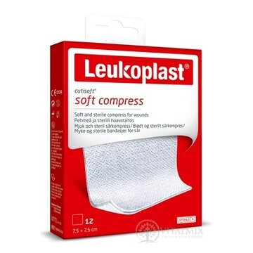 LEUKOPLAST CUTISOFT SOFT COMPRESS krytie na rany, z netkanej textílie, sterilné, 7,5x7,5 cm, 1x12 ks obrázok