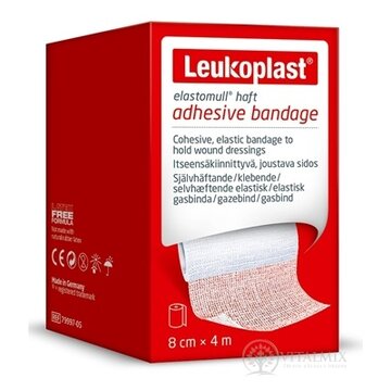 LEUKOPLAST ELASTOMULL HAFT bandáž na rany, adhezívna, elastická, 8 cm x 4 m, 1x1 ks obrázok