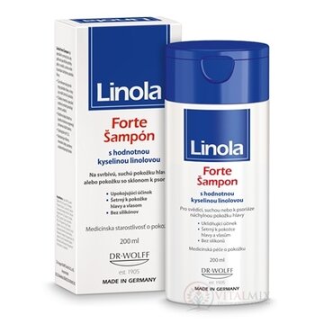 Linola Forte Šampón na suchú a svrbivú pokožku hlavy, s kyselinou linolovou 1x200 ml obrázok