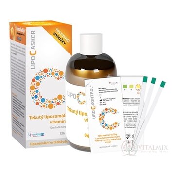 LIPO C ASKOR sir 136 ml - vitamín C s lipozomálnym vstrebávaním + testovacie prúžky, 1x1 set obrázok